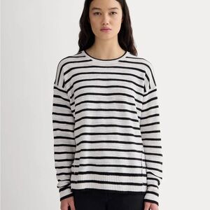 NEW Everlane | Linen & Cotton Striped Black and White Sweater